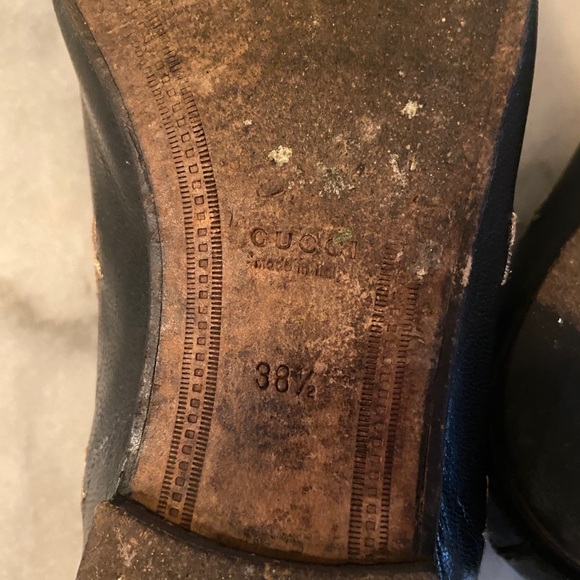 Gucci Black Leather Embroidered Horsebit Loafers - Picture 7 of 8